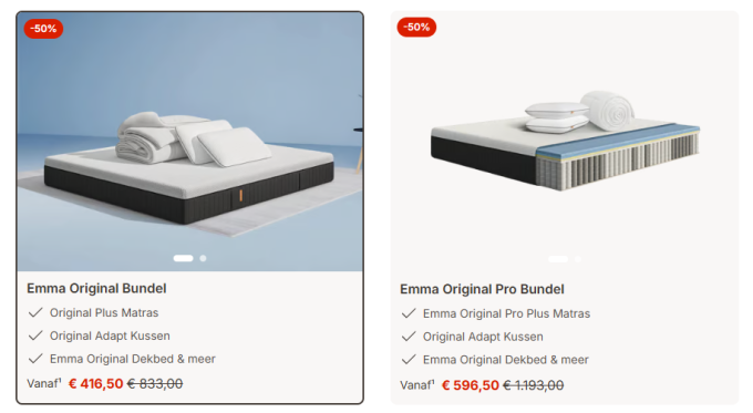 Zachte nachten voor minder: Emma Matras Lente Deals met tot 60% korting
